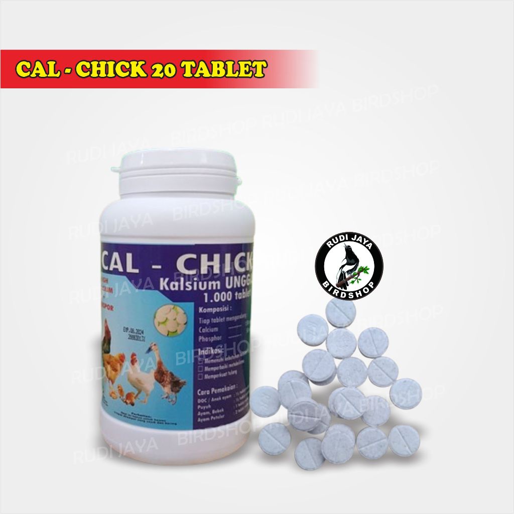 KALK KALSIUM 30 BUTIR CAL CHICK MENCUKUPI KALSIUM MINERAL AYAM UNGGAS BEBEK BURUNG HEWAN TERNAK