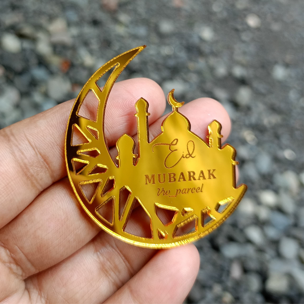 Custom Tag Hampers AKRILIK Idul Fitri  | Hang Tag Eid Mubarak | Acrylic Tag Lebaran | Hang Tag Lebar