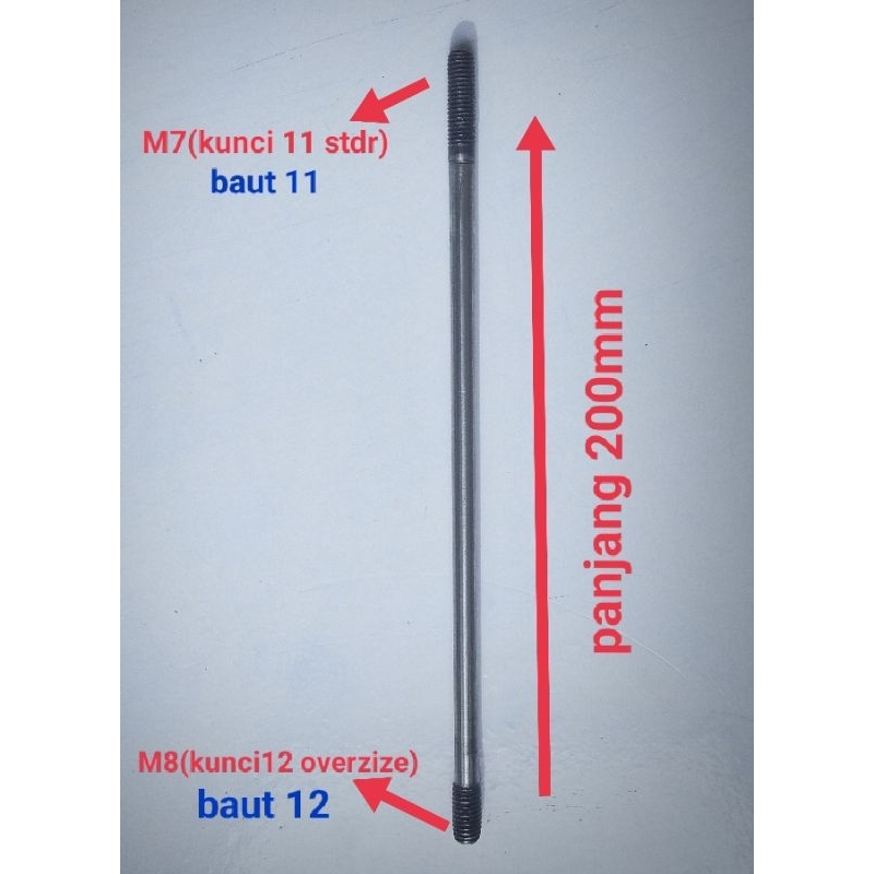 Baut 11-12 ancer tanem tanam block blok tusuk sate bolt stud head blok seher beat vario110 karbu