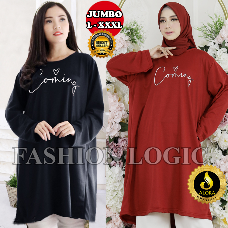 Atasan Tunik kaos Jumbo Wanita Bigsize Terbaru Terlaris Ld 120 - LD 130 - LD 140 - MTP2010
