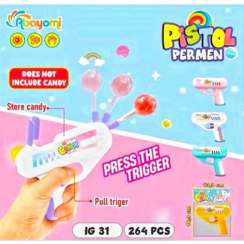 Mainan Permen Pistol Mainan Candy Gun Kotak Penyimpanan Permen Lolipop