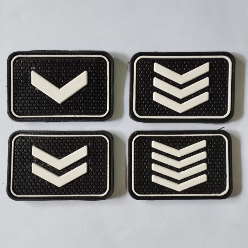 Patch rubber logo Pangkat Bintara Polri Bripda Briptu Brippol Bripka tempelan emblem karet velcro