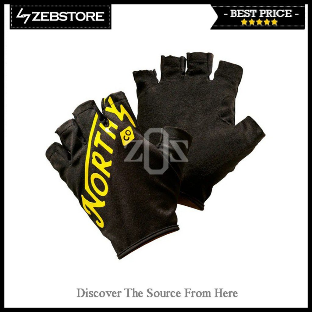 Sarung Tangan Glove Northy Virgo Half Finger Yellow Black Cycling