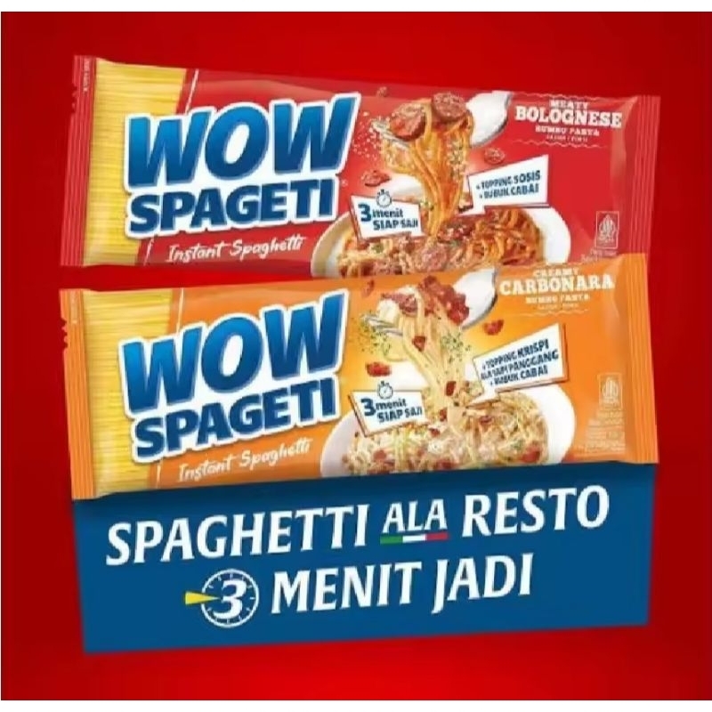 

SPAGETI WOW INSTAN SPAGHETTI BOLOGNESE CARBONARA