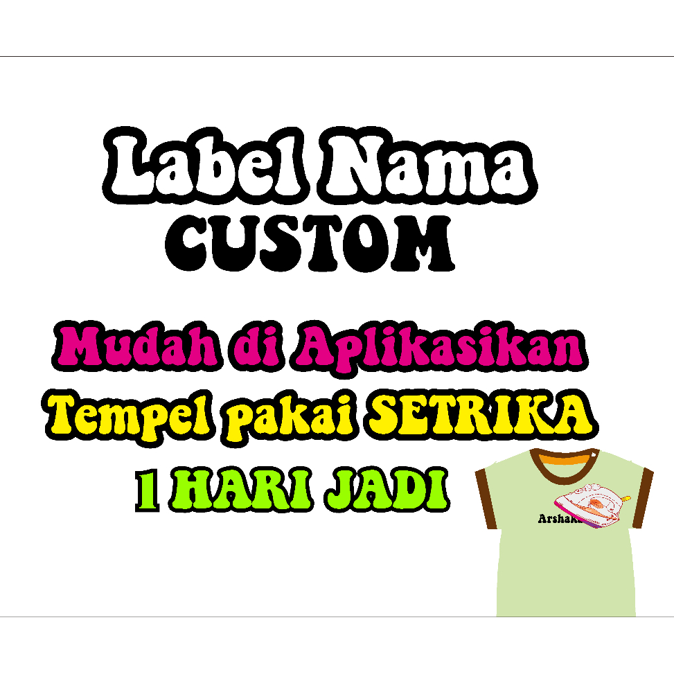 

Sticker Label Setrika | Sticker Nama Setrika | Sticker Kain CUSTOM