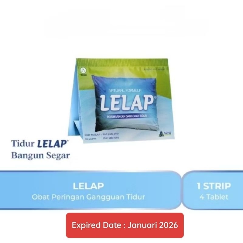Lelap Obat Peringan Gangguan Tidur 1 Box @12 Tablet atau paket Hemat 1 Strip @4 Tablet