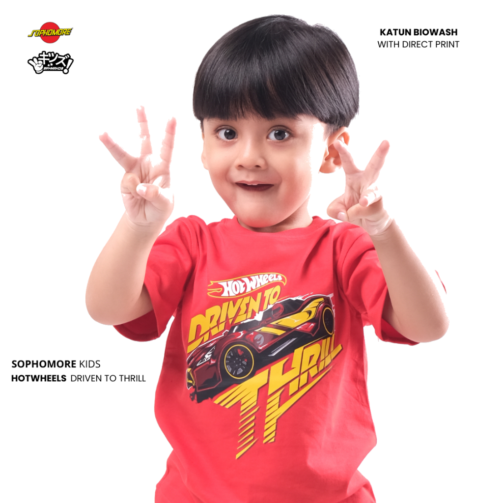 Sophomore - Baju Kaos Atasan Anak Laki Laki Cowok Mobil Balap Driven To Thrill 2-10 Tahun
