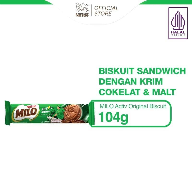 

Milo activ biscuit sandwich 104gr .