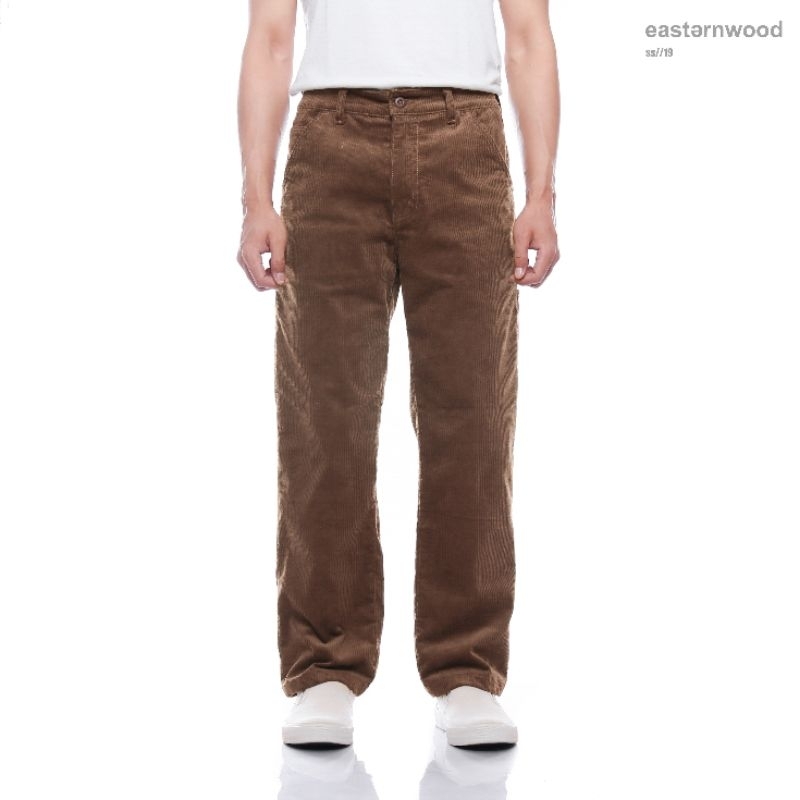 Easternwood Celana panjang Carpenter Corduroy Coklat pants Brown