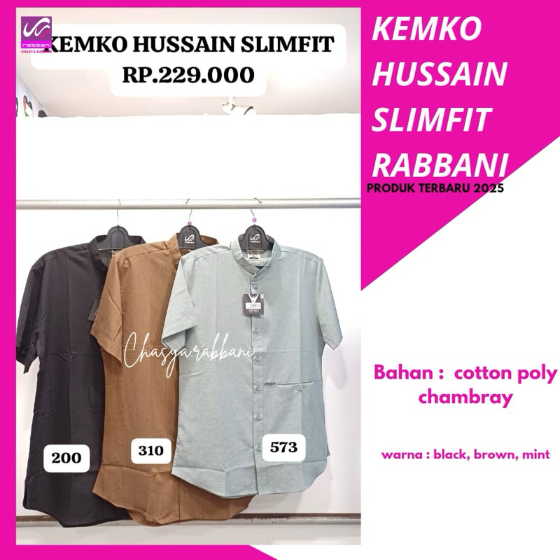 RABBANI ORI - DISKON RABBANI - KEMKO HUSSAIN SLIMFIT | KEMEJA KOKO | BAJU KOKO MUSLIM