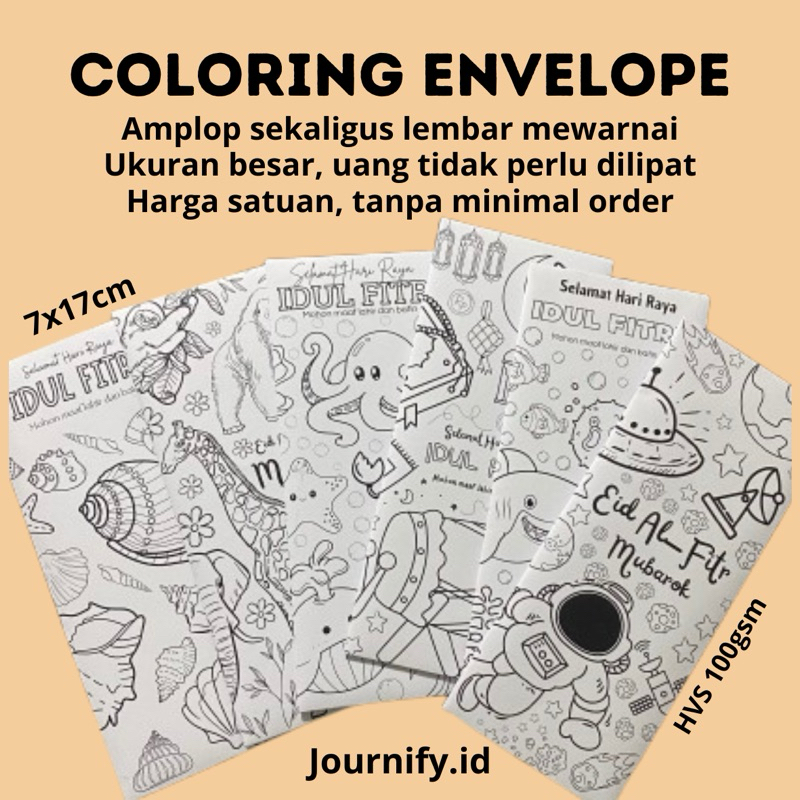 

[Journify.id] Coloring Envelope 7x17cm • Amplop Mewarnai • Amplop Lucu • Amplop 2025• Amplop Unik • Amplop Uang Besar • Amplop Lebaran 2025