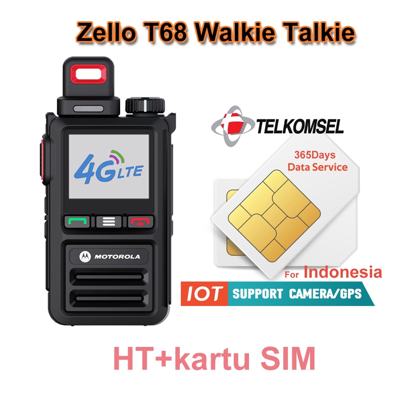 Aloevera12 Ht Poc Zello Lkie Talkie T68 Global 4G/Wifi Jarak Jauh 2Km Obrolan Grup Motorola Orinal