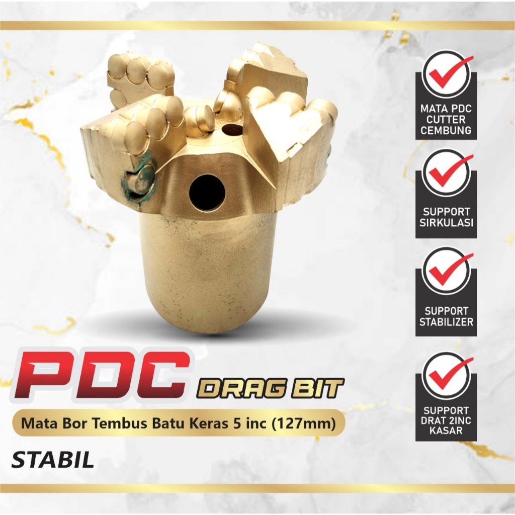 mata bor pdc 5inc/mata bor sumur tembus batu