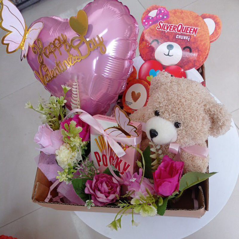 

hampers valentine pink silverqueen bear chungky 3pc