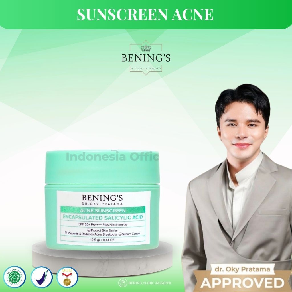 Bening's Acne Sunscreen ( Ax Day Cream ) | Krim Siang Jerawat Benings Skincare Dr Oky Bening Clinic