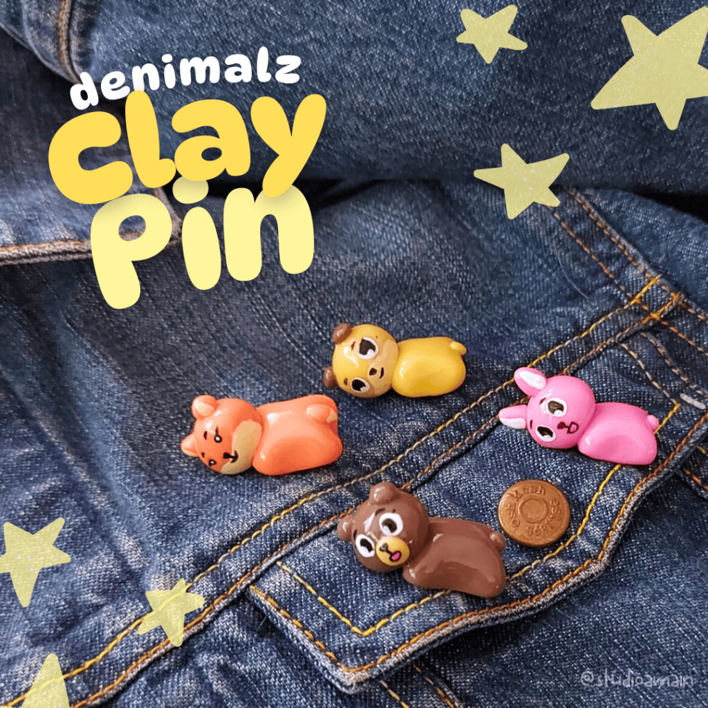 Day6 Denimalz Clay Pin Handmade