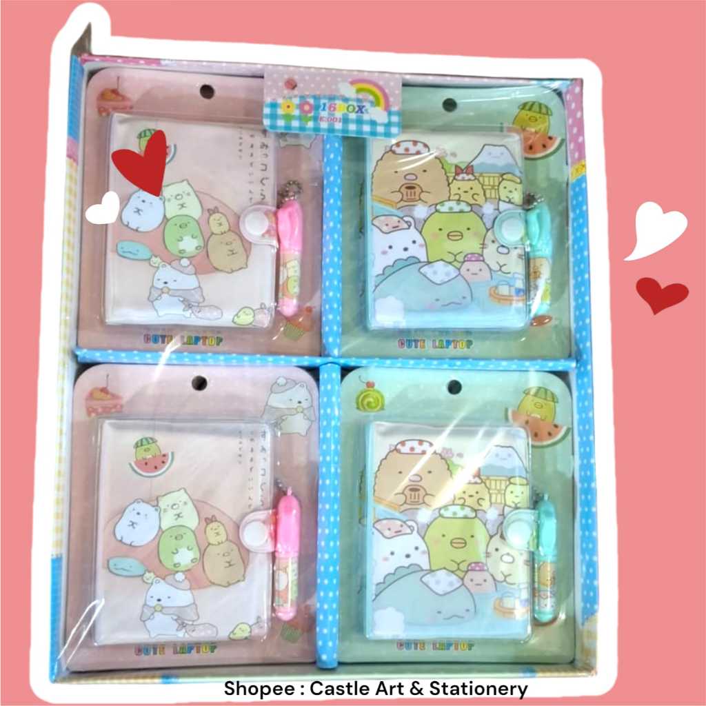 

[Castle Stationery] Mini Diary+Pen / Buku Diary Kancing Sanrio / Mini Klip Notebook+Pen | Mini Memo
