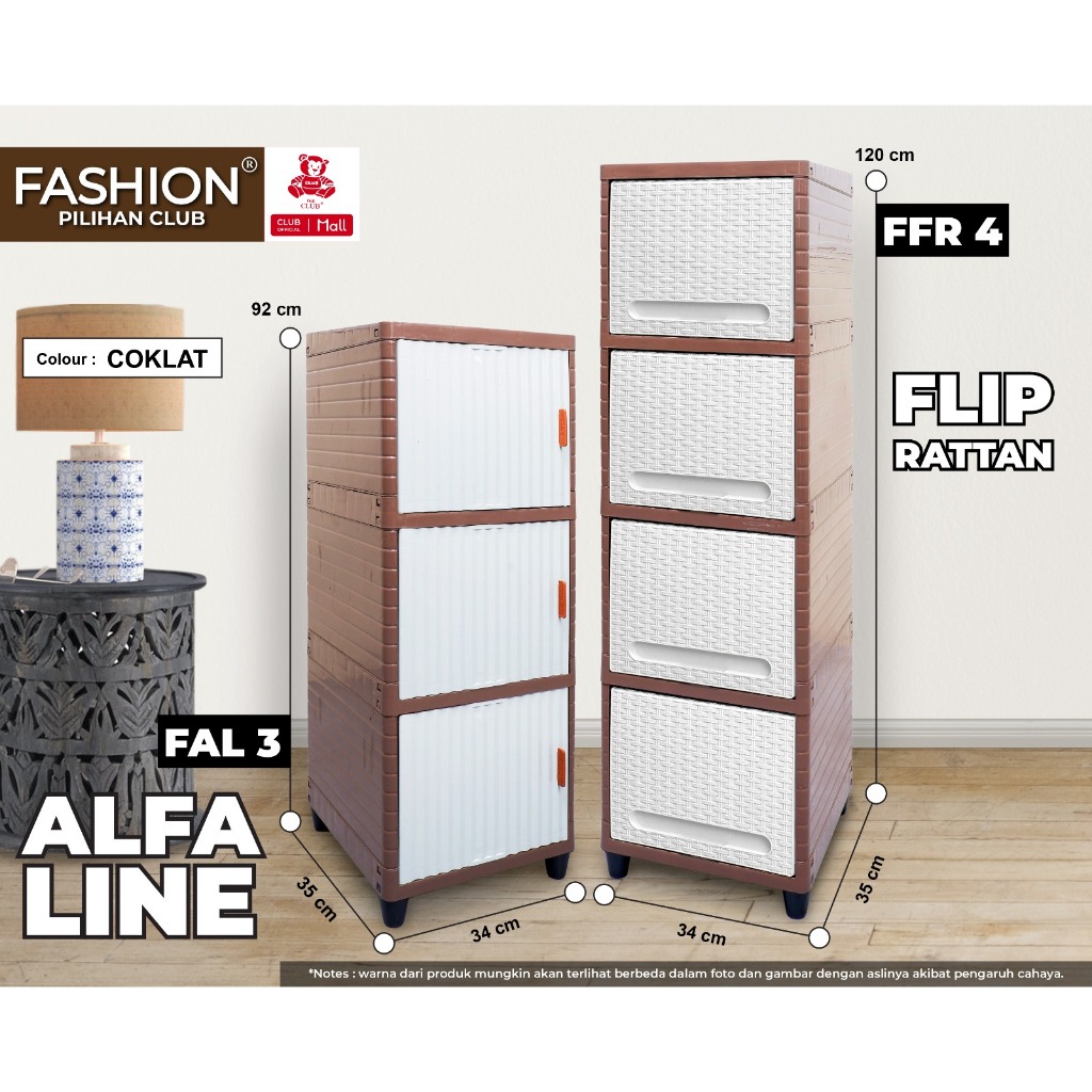CLUB Plastik FASHION Alfa Line Susun 2 3 4 5 - Kabinet Baju Plastik- Lemari Plastik Pakaian