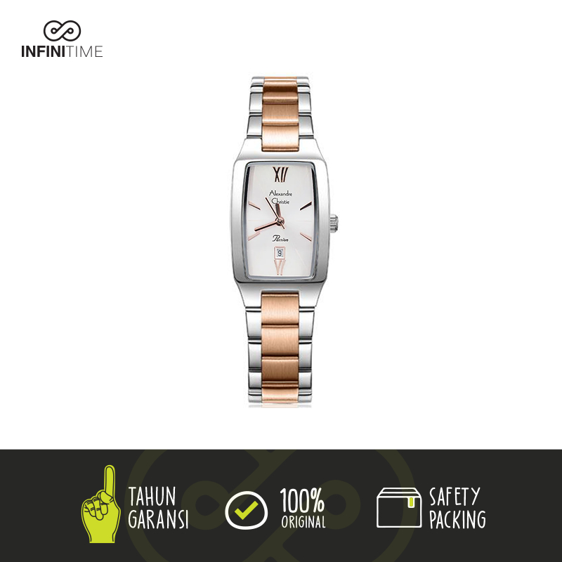 Jam Tangan Alexandre Christie AC 2455 Rosegold Silver Wanita Original