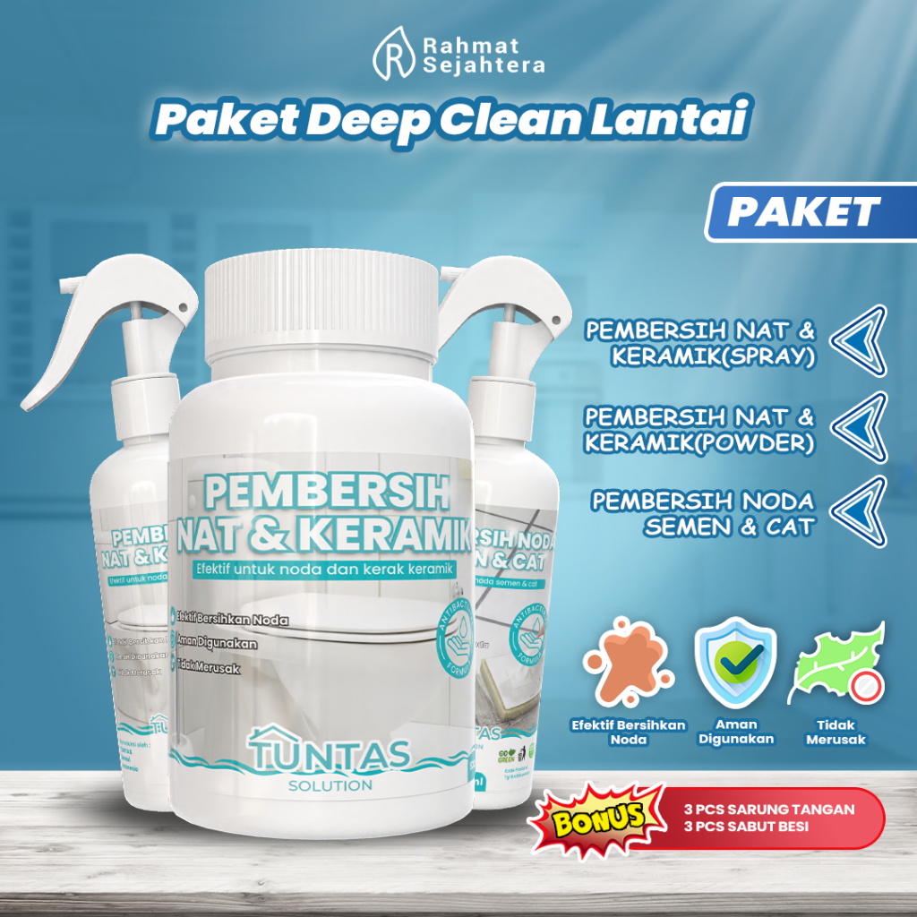 TUNTAS Deep Clean Lantai! Pembersih Kerak Nat Keramik Kamar Mandi Noda Cat & Semen