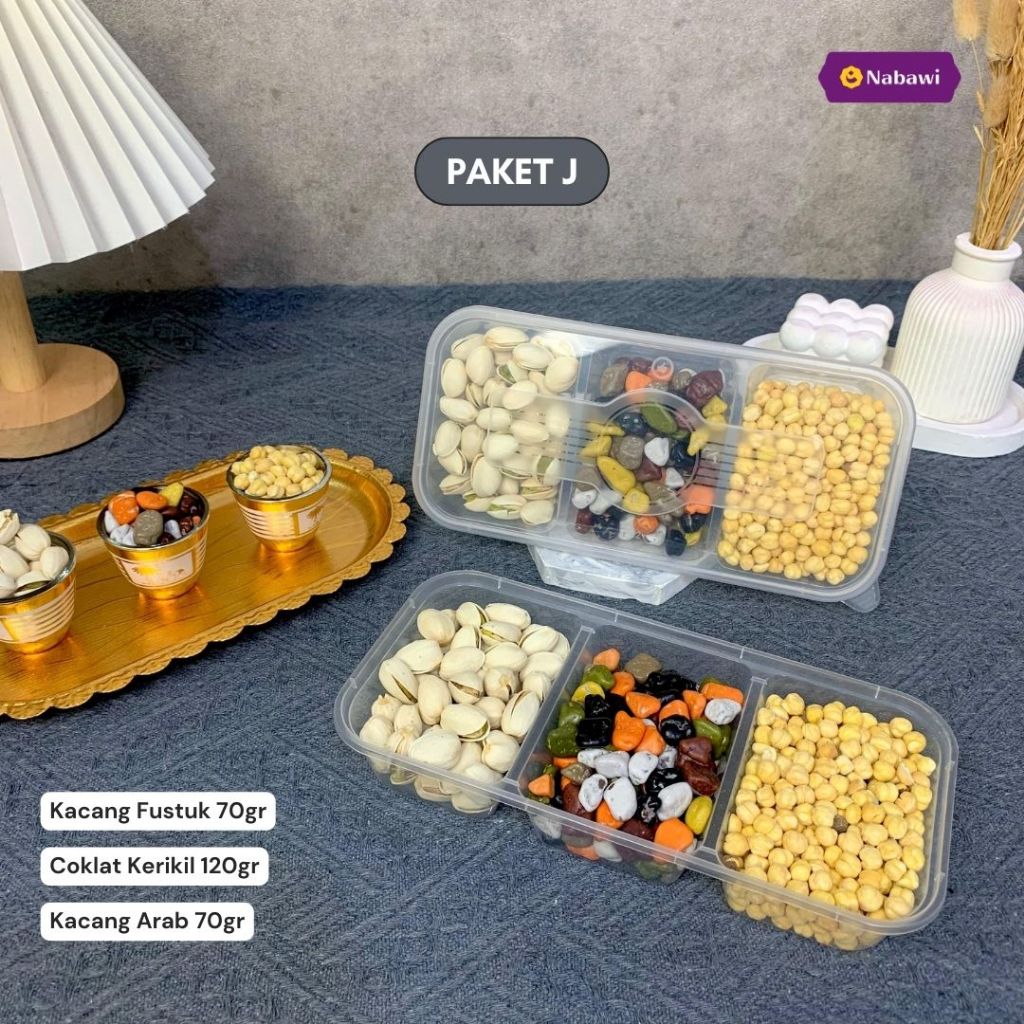 

Paket Hampers Makanan 3 Sekat Oleh Oleh Haji dan Umroh Premium Makanan Khas Arab Kacang Arab