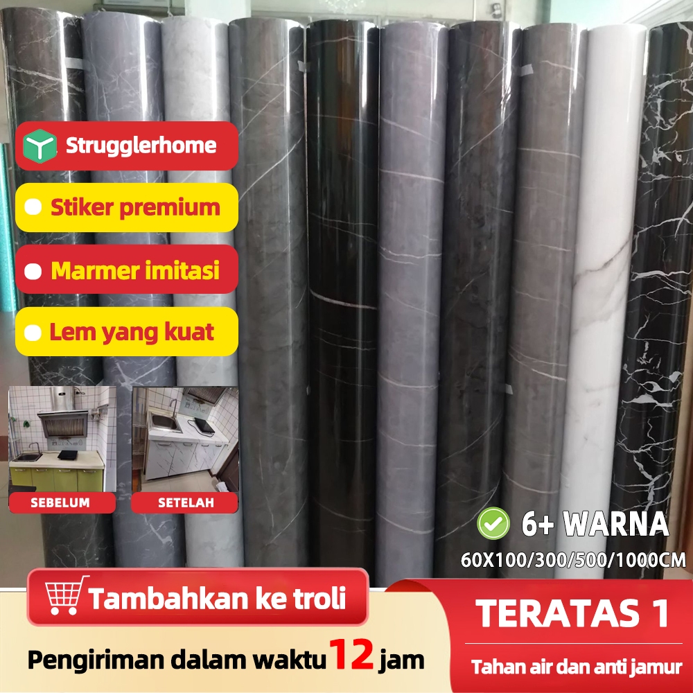 【strugglerhome】wallpaper dinding dapur 10meter wallpaper dinding dapur 3d wallpaper marmer wallpaper