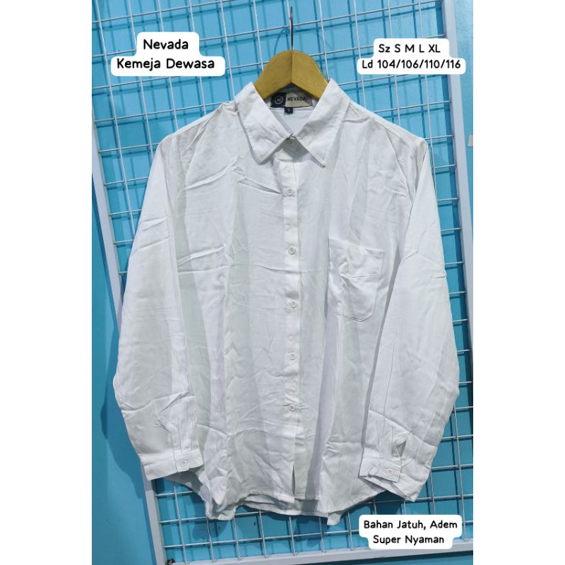 Spesial Kemeja Hitam Putih Wanita Dewasa Original Brand Nevada
