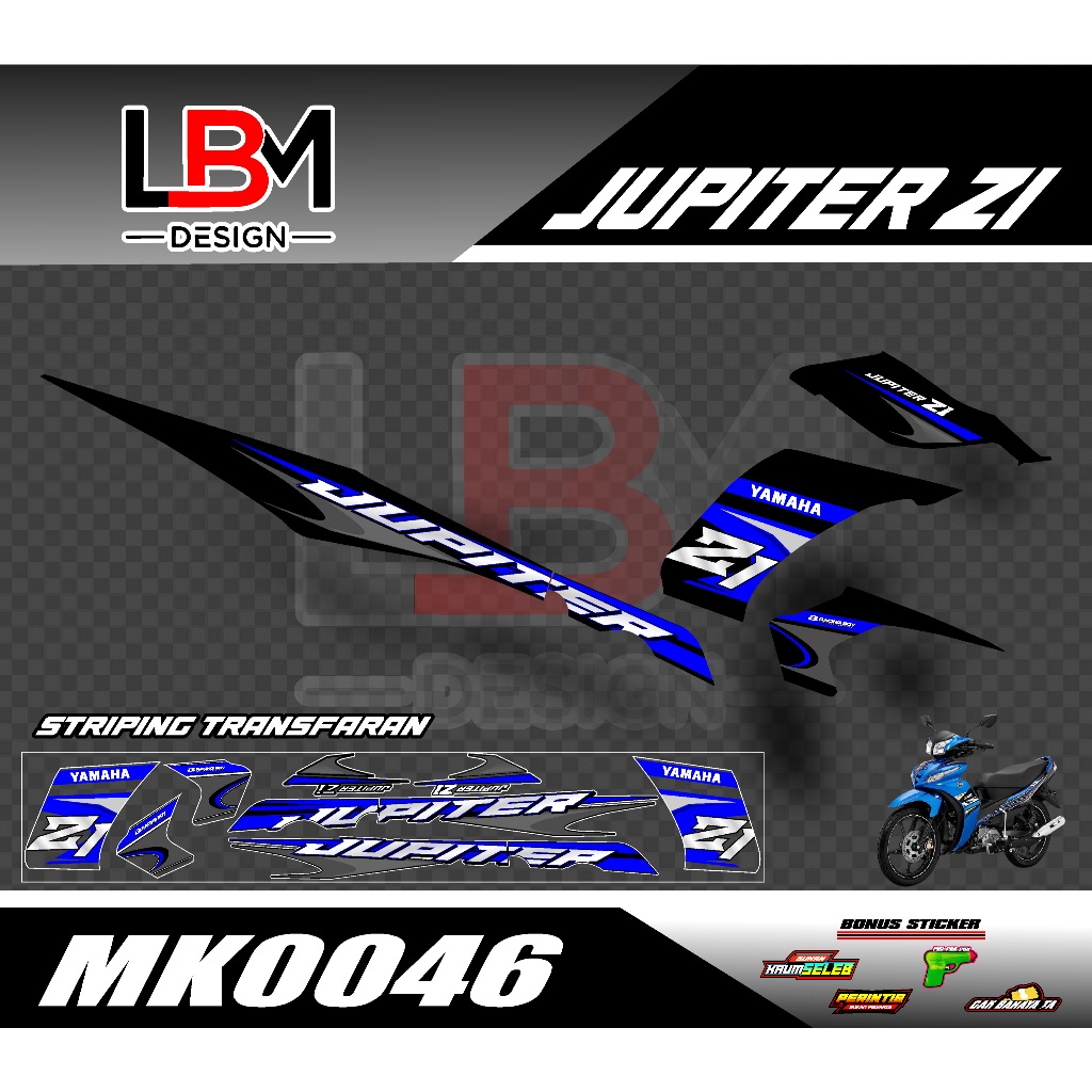 STIKER STRIPING LIST VARIASI TRANSPARAN/UV JUPITER Z1 CUTTING (LBMDESAIN)