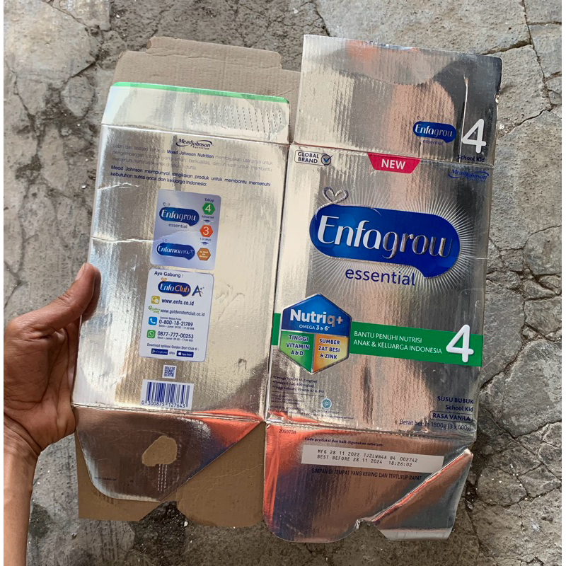 

kardus susu enfagrow essential (kosong-tanpa isi)1800g