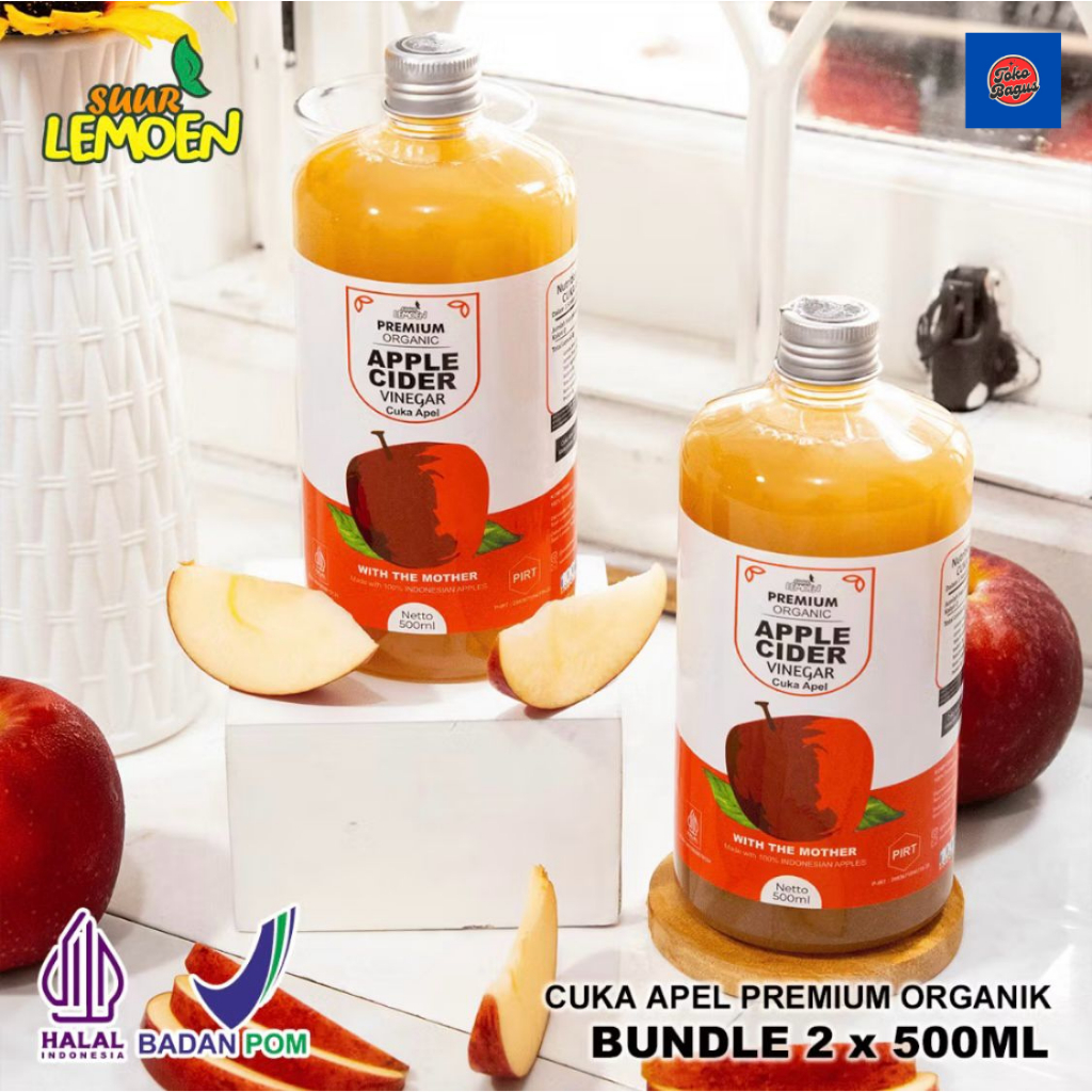 

Suur Lemoen CUKA APEL - Apple Cider Vinegar 1 Liter - Premium CUKA APEL Organik With The Mother