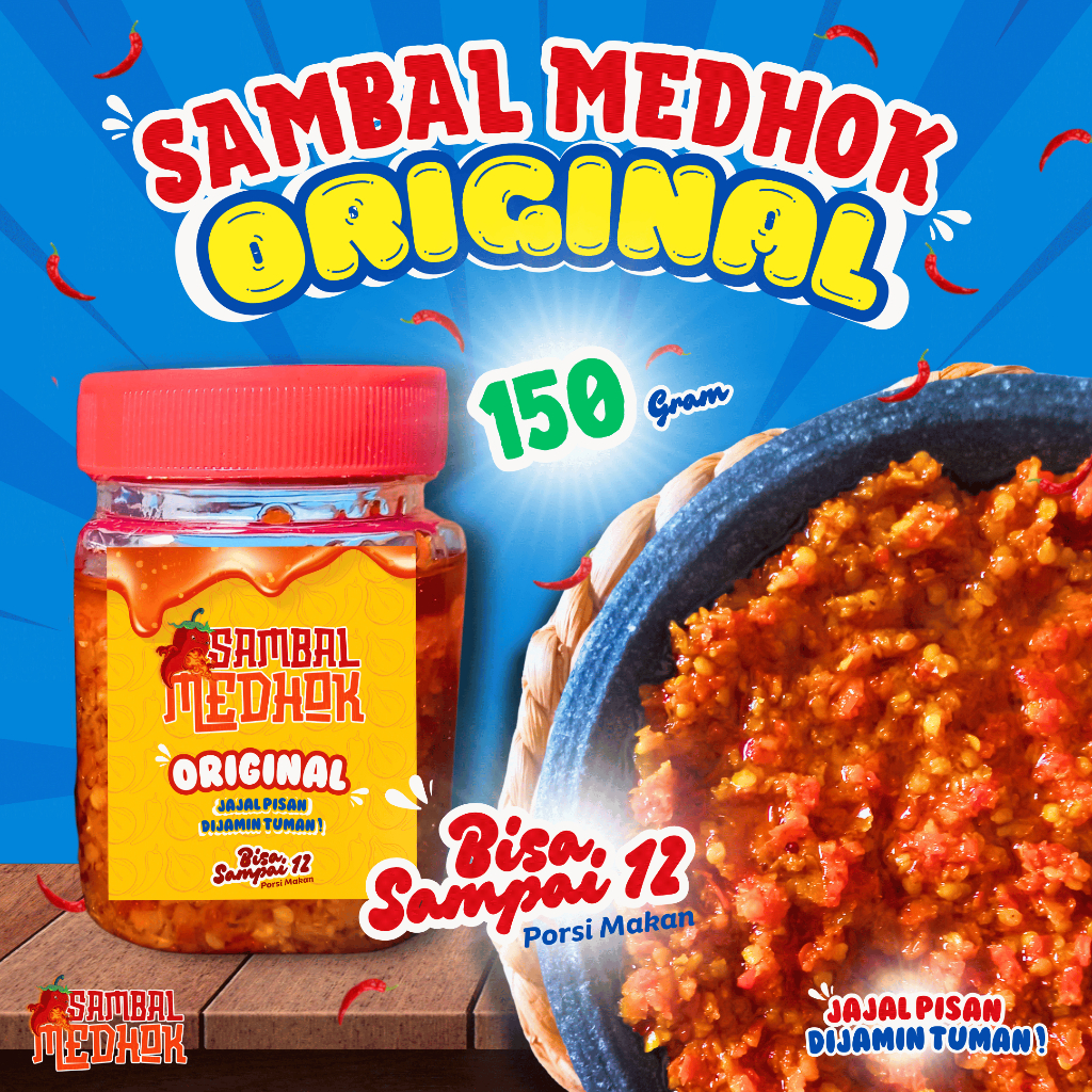 

Sambal Medhok Original 150 gram, Jajal Pisan, Dijamin Tuman !, Sambal Siap Saji,Makanan Praktis, Menu Anti Ribet, Sambal Enak, Menu Anak Kos, Sambal Bakar, Eat Sambel, Sambal Matah