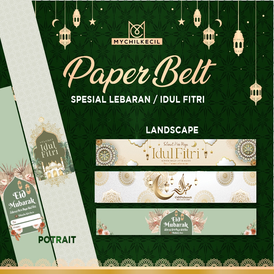 

Paper Belt Idul Fitri Custom tulisan / Lebaran / Ramadhan /Puasa / Ramadan /Sleeve/Segel Box Makanan / Roller Dus / Sleeve Dus / Kertas Pita Dus