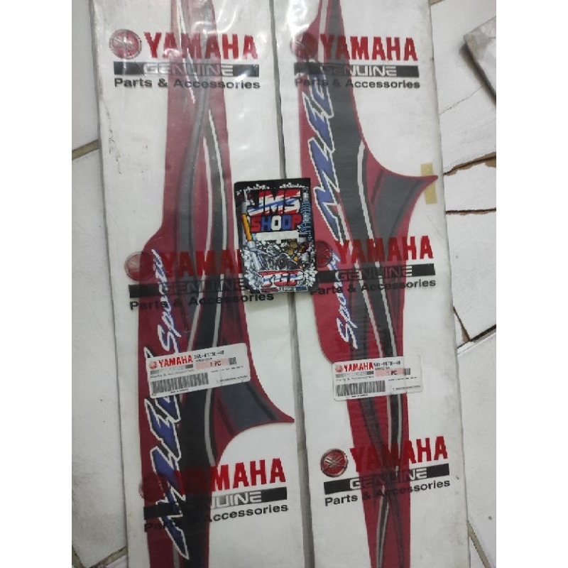 grafik lis lish stiker striping bodi belakang mio sporty merah cw 2005 original ygp