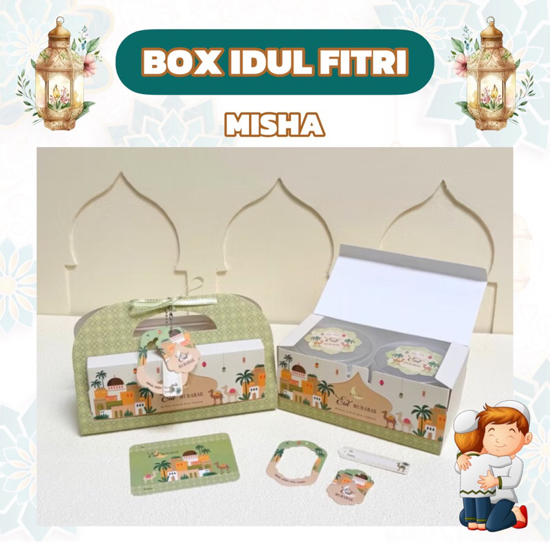 

MISHA | Box Hampers Idul Fitri Toples Tabung Jar Kotak Gift Packaging Kue Kering Lebaran Eid Mubarak