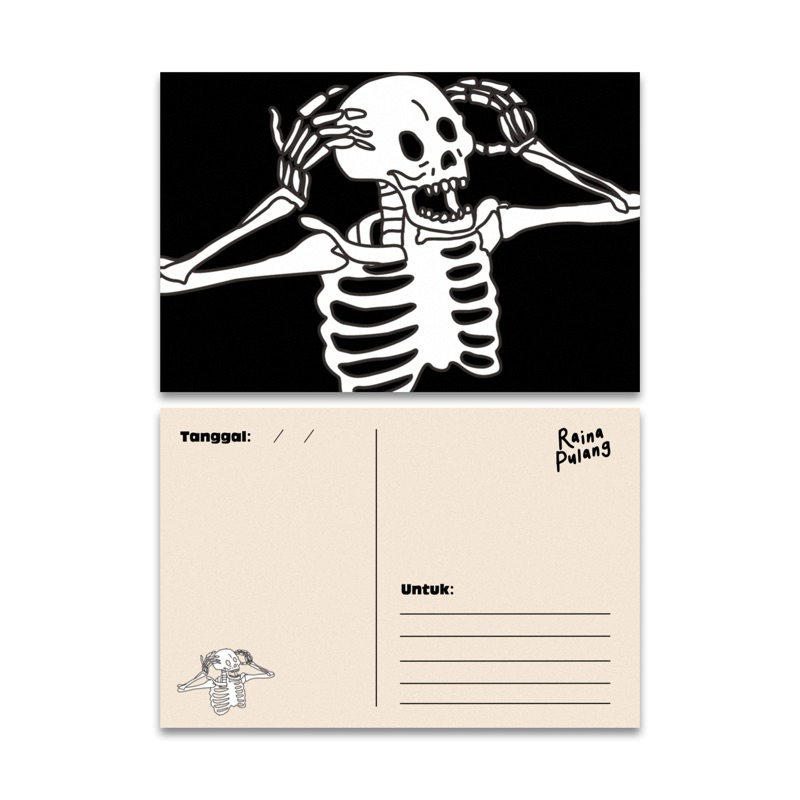 

Greeting Card/Post Card - Tengkorak | Raina Pulang