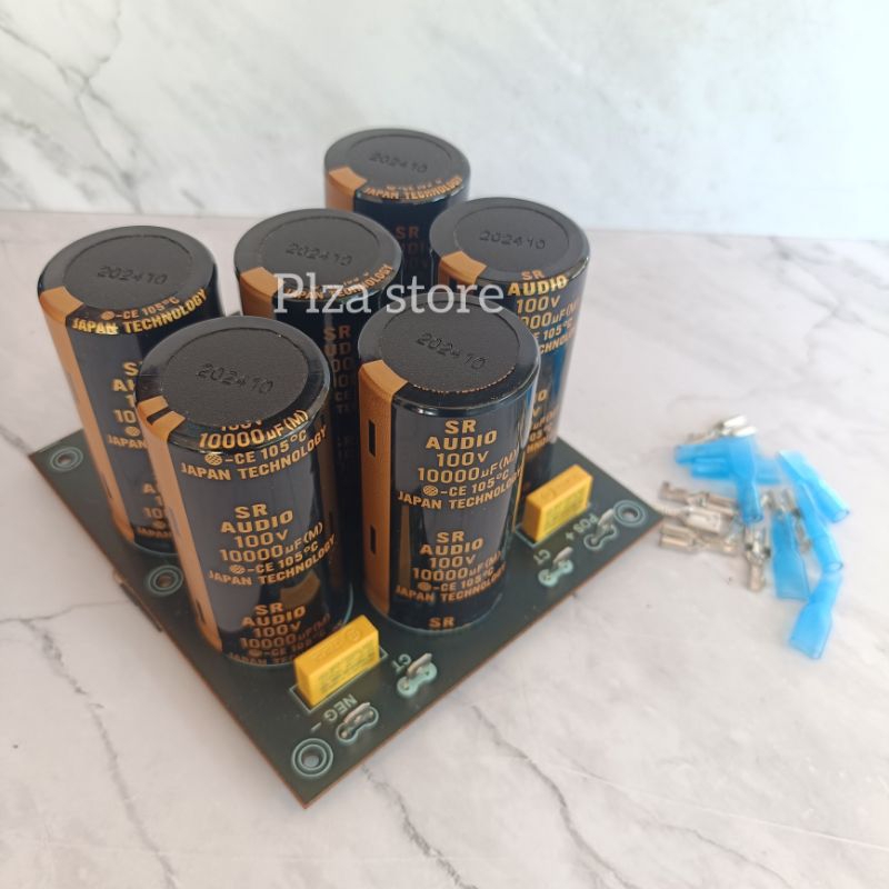 Psu 6 elko 100v 10000uf SR AUDIO Class AB siap pakai dimensi 12.5 x 11.5cm