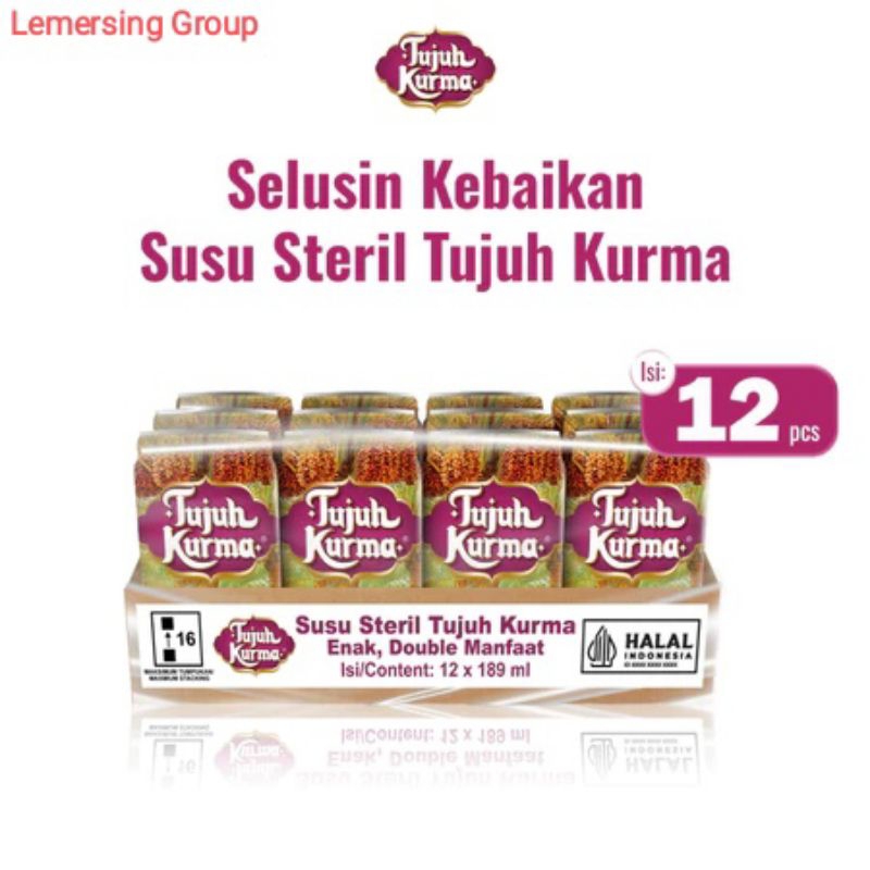 

Lemersing - Susu Steril Tujuh Kurma 1 Karton Isi 12 Pcs + Bubble Wrap