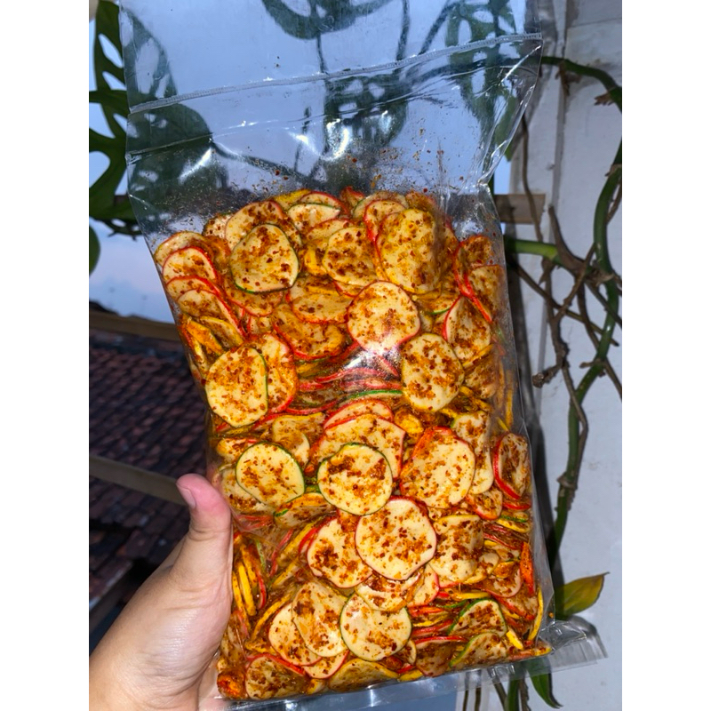 

Kerupuk seblak Kering Warna warni Pedas daun jeruk