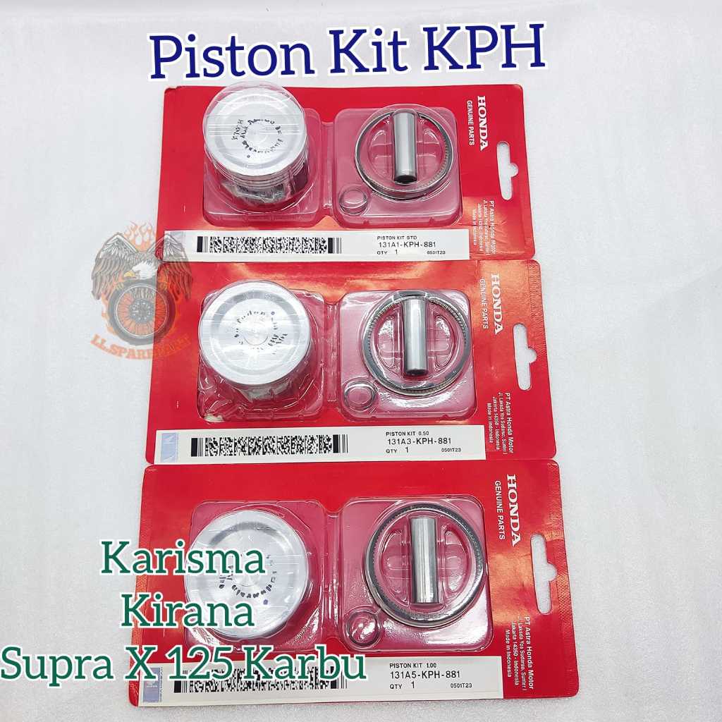 Piston Kit ORI Honda KPH Karisma Kirana Supra X 125 Karbu Seher Ring Asli Original AHM Supra 125 Hel