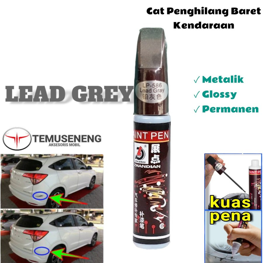 Cat Lead Grey Metalik Abu Spidol Cat Penghilang Baret Lecet Gores Body Mobil Motor Metallic Grey Scr