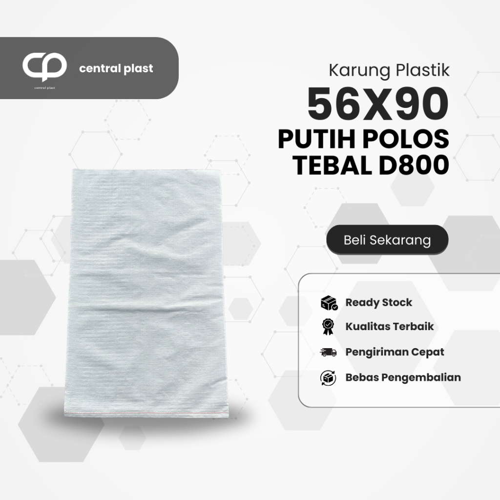 Karung Plastik 56x90 Putih Polos Tebal D800 (50 kg)