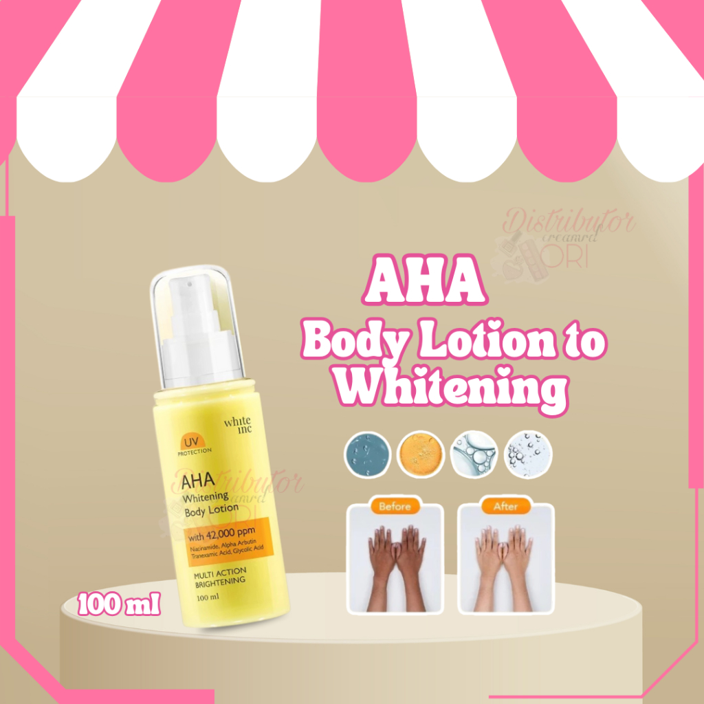 [100ml] WHITE INC Whiteinc AHA Body Lotion to Whitening & Moisturising | Hand Body Lotion Pencerah M