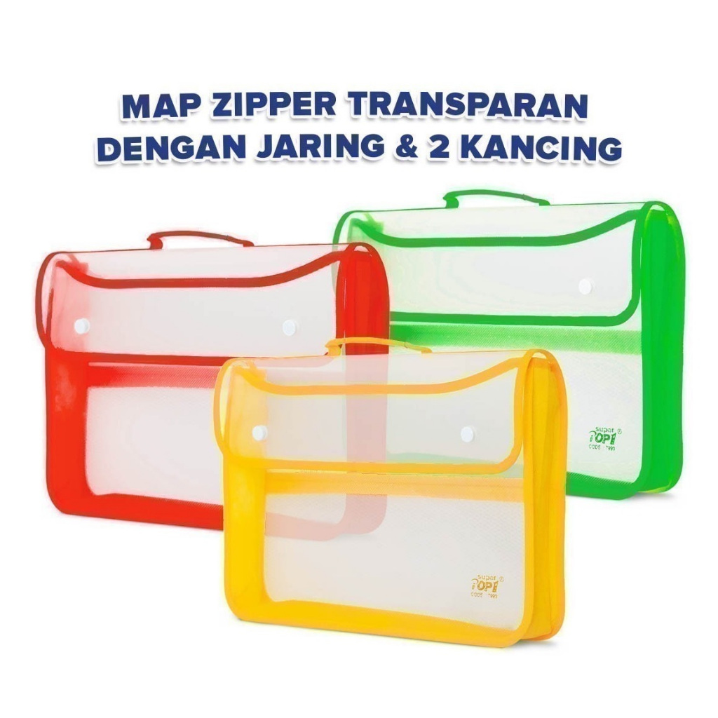 

Map Zipper - Map Kancing Plastik Dengan Jaring Kantong - Harga per Pcs / Map Dokumen