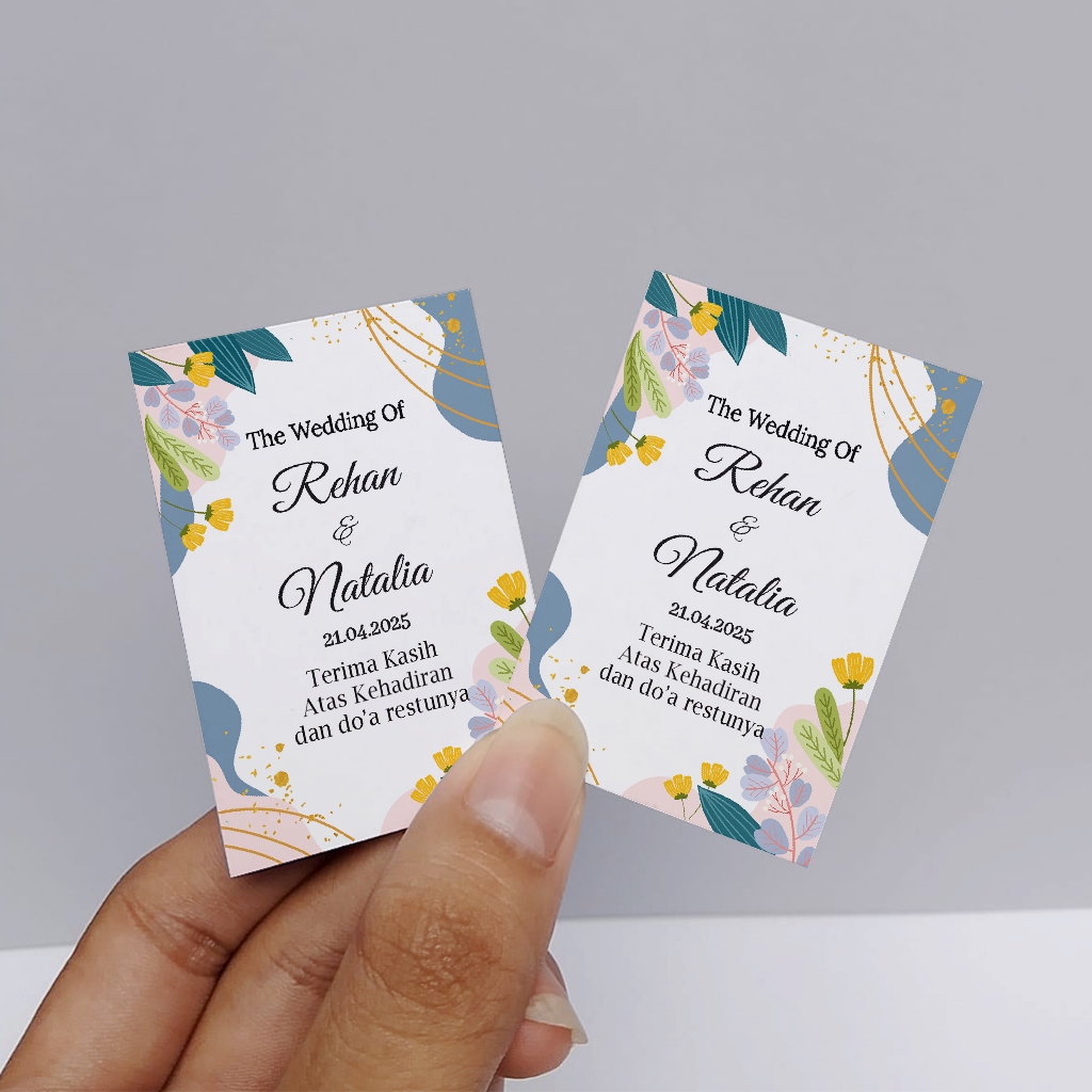 Kartu Ucapan Terima Kasih, Kupon Souvenir Pernikahan ID36