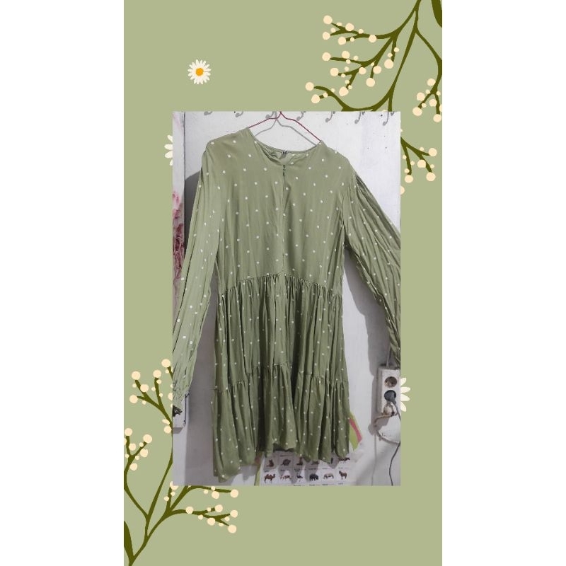 Tunik polka Sage Green