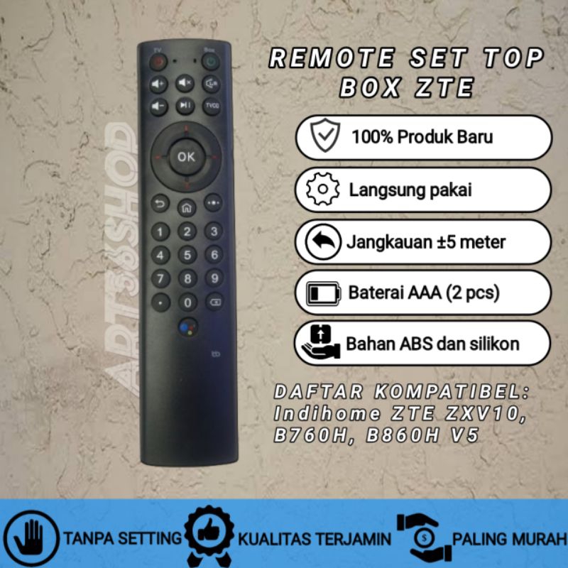 REMOT REMOTE SET TOP BOX INDIH0ME USeeTV ZTE ZXV10- B760H ANDROID IR