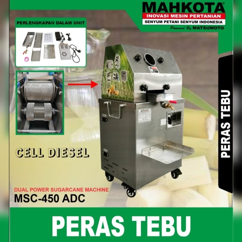 Press Gilingan Peras Tebu Dual Power MAHKOTA MSC-450 ADC Hybrid