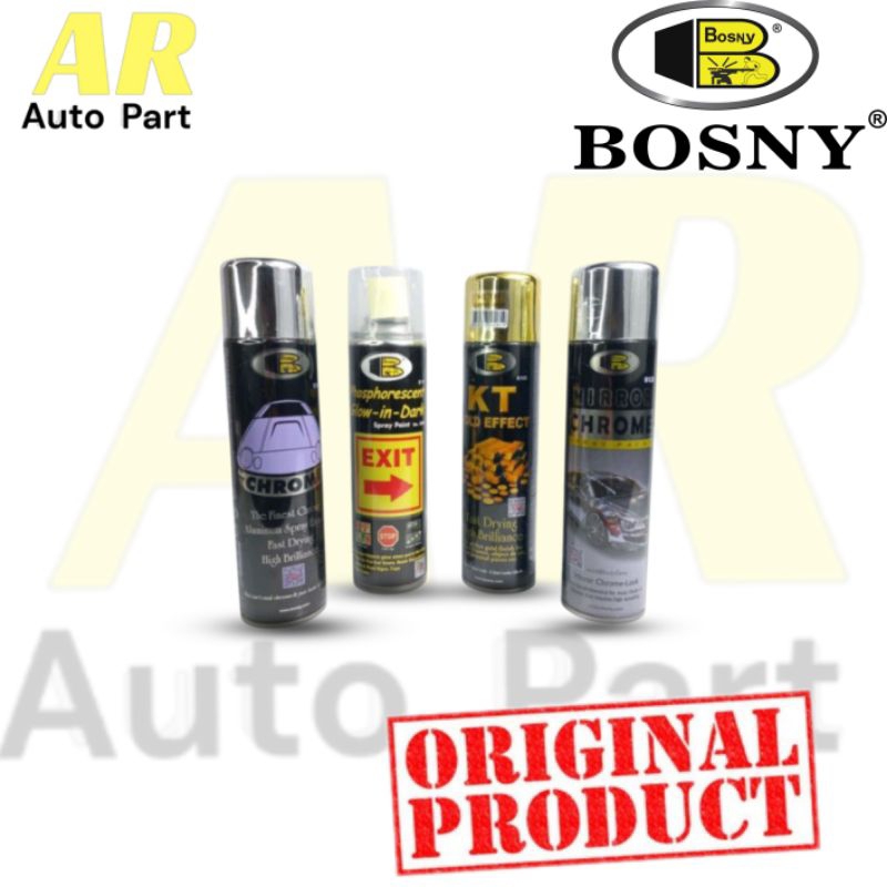 BOSNY MIRROR CHROME BOSNY MIROR BOSNY GLOW-IN-DARK BOSNY KT GOLD EFFECT BOSNY SPRAY PAINT 270 MIL - 