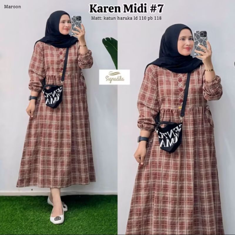 Karen midi #7 dres wanita kekinian