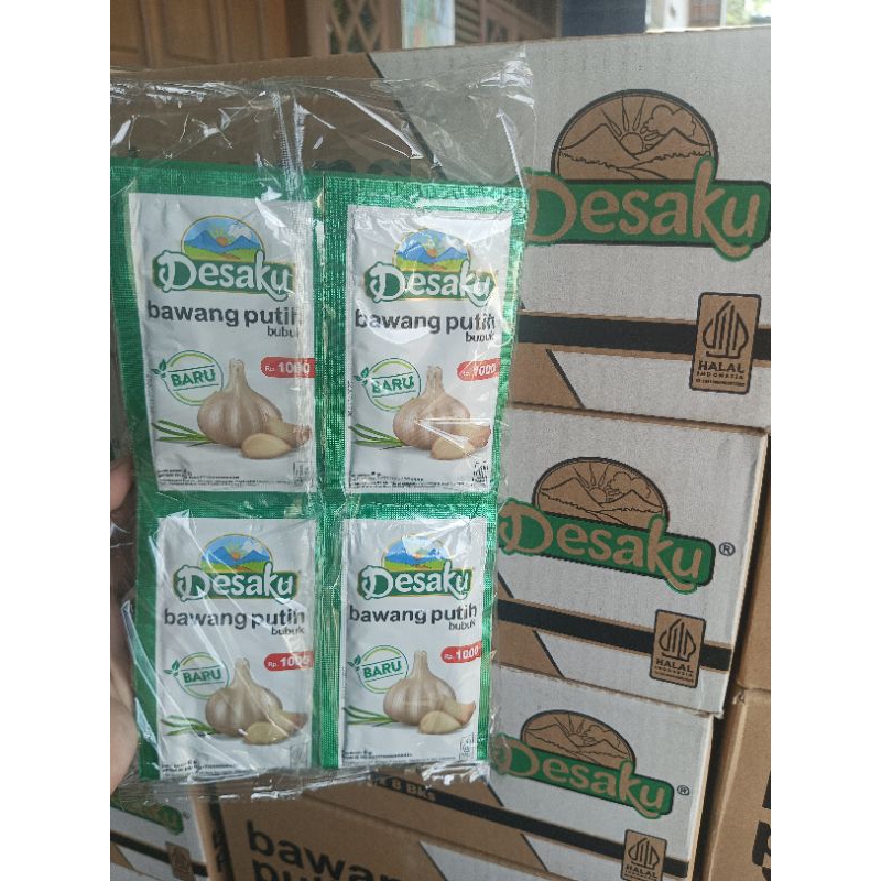 

Desaku bawang putih bubuk 1 karton isi (2x12 sachet)x8bks